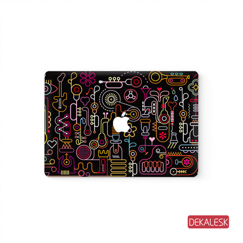 Floral world - MacBook Pro Keyboard Stickers Top Skin Full Bottom Decal Protector - DEKALESK