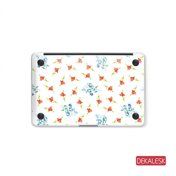 Floral - MacBook Pro Keyboard Stickers Top Skin Full Bottom Decal Protector - DEKALESK