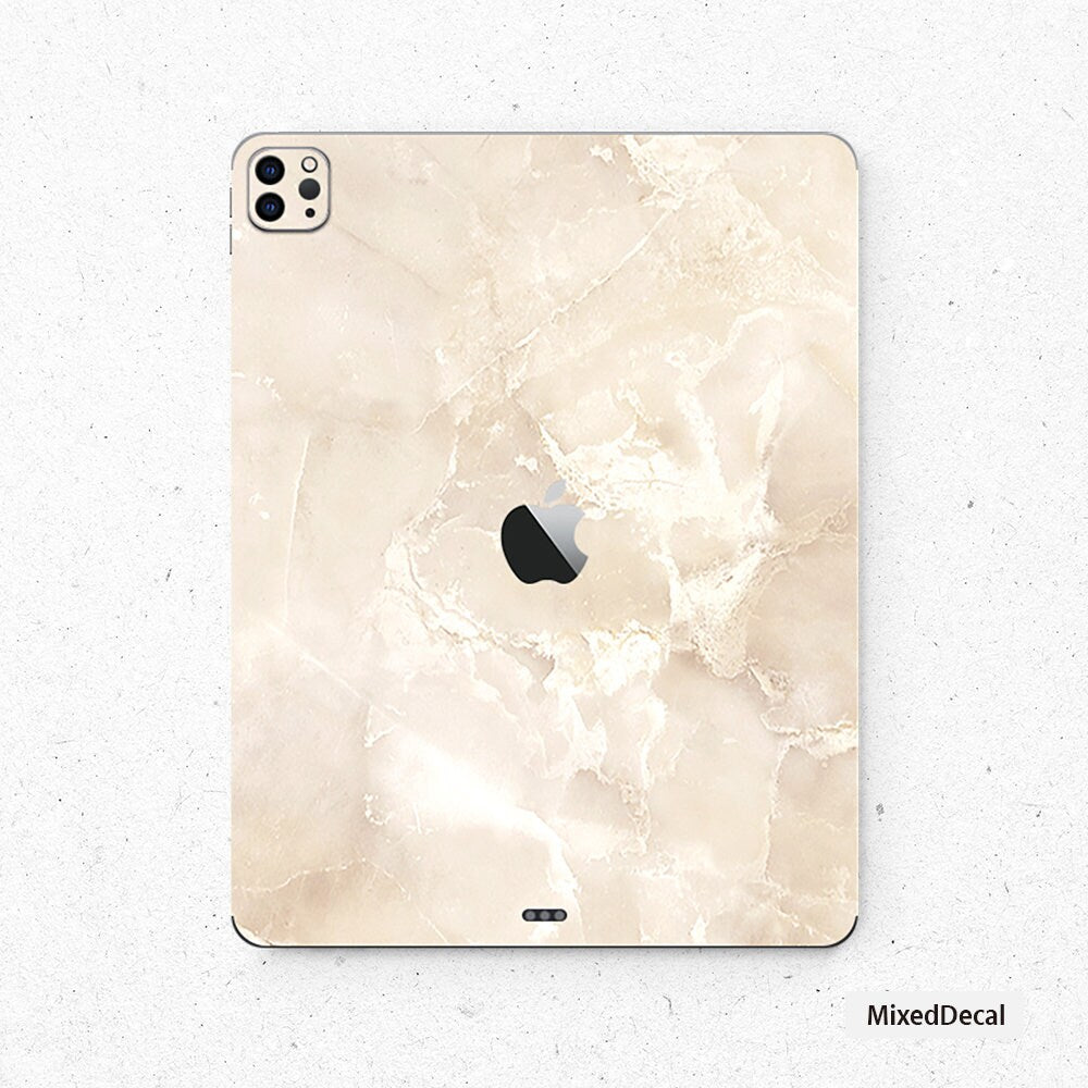 New iPad Pro 12.9 Back Sticker iPad Mini Cream-colored Marble decal Cover Skin New iPad 9.7 iPad Back Cover iPad Sticker iPad Decal
