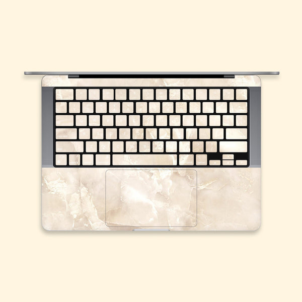 Beige Marbled Keyboard MacBook Pro Touch 16 Skin MacBook Air Cover MacBook Retina 12 Protective Vinyl skin Anti Scratch Laptop Cover