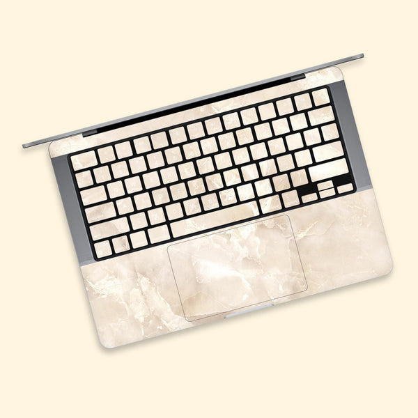 Beige Marbled Keyboard MacBook Pro Touch 16 Skin MacBook Air Cover MacBook Retina 12 Protective Vinyl skin Anti Scratch Laptop Cover