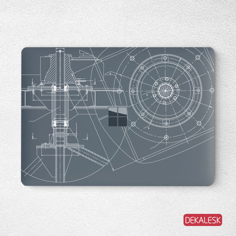 Engineering Drawing- Surface Laptop Top Lid Skin - DEKALESK