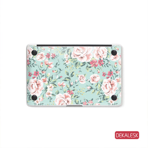 Pink Flowers - MacBook Bottom Skin - DEKALESK