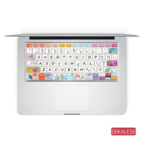 Floral World - MacBook Keyboard Stickers - DEKALESK