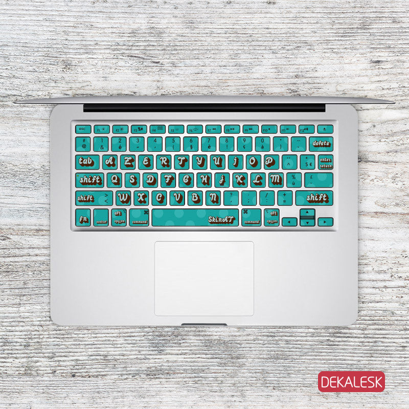 Large Print Blue - MacBook Keyboard Stickers - DEKALESK