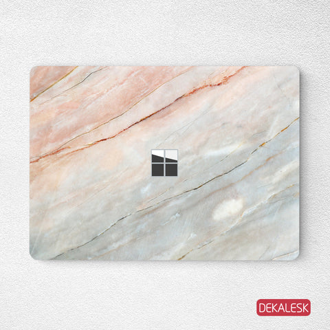 Orange Marble- Surface Laptop Top Lid Skin - DEKALESK