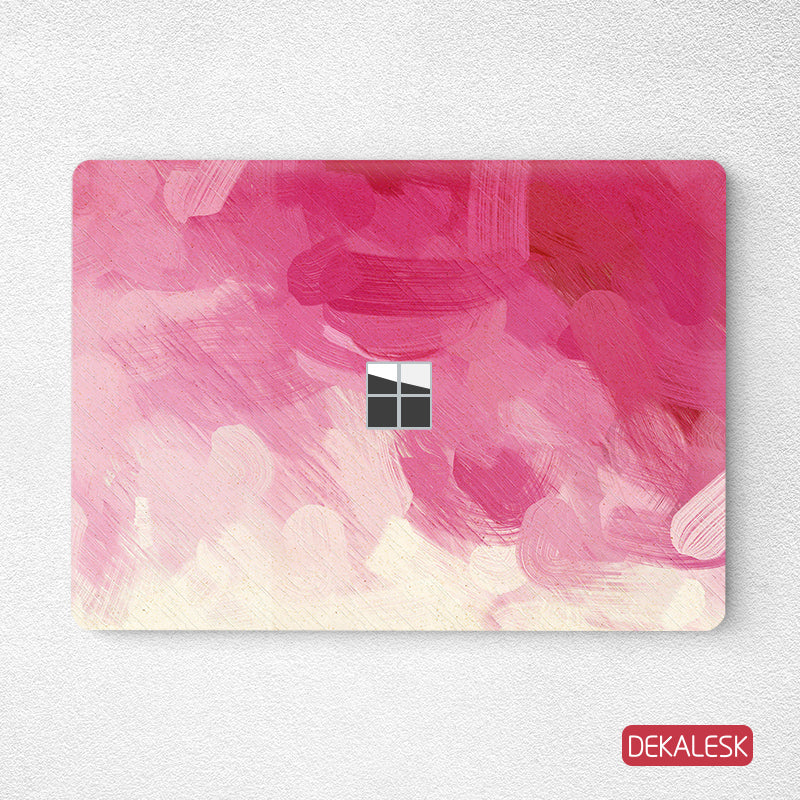 Pink Watercolor Painting- Surface Laptop Top Lid Skin - DEKALESK