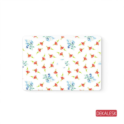 Floral - MacBook Pro Keyboard Stickers Top Skin Full Bottom Decal Protector - DEKALESK