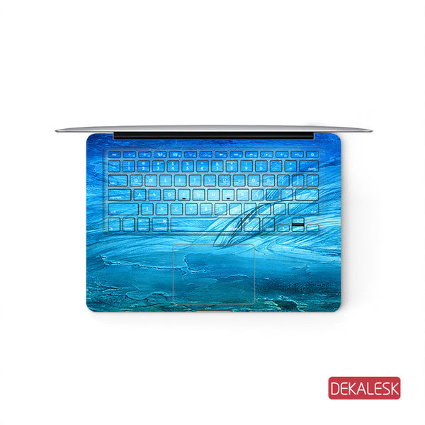 Blue Painting - MacBook Pro Keyboard Stickers Top Skin Full Bottom Decal Protector - DEKALESK