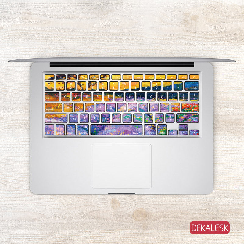 Sunset Over The Hills - MacBook Keyboard Stickers - DEKALESK