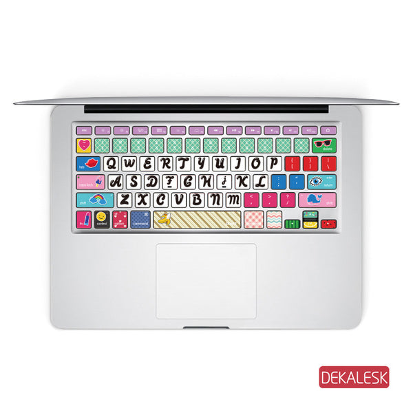 Rainbow Characters - MacBook Keyboard Stickers - DEKALESK