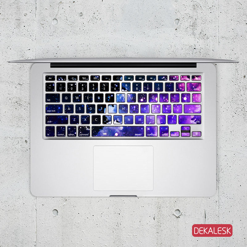 Purple Galaxy - MacBook Keyboard Stickers - DEKALESK