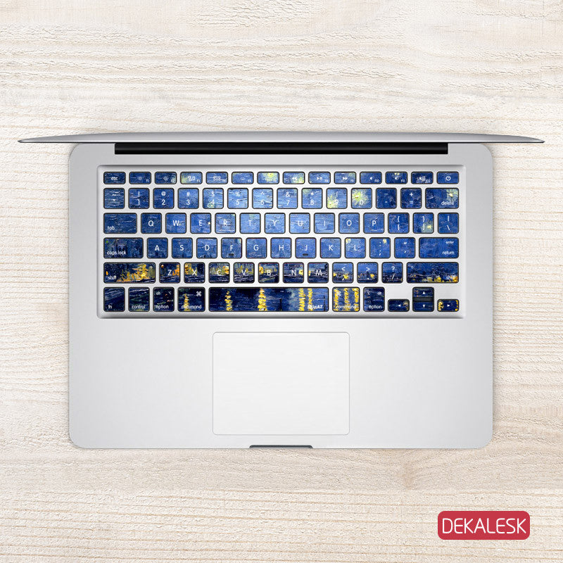 Starry Night Over The Rhone - MacBook Keyboard Stickers - DEKALESK