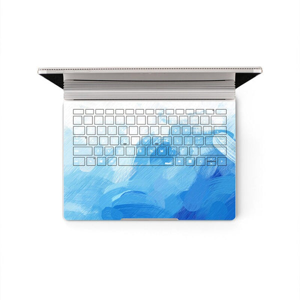 Surface Book Back Decal Watercolor Blue Keyboard sticker Bottom Skin Protector (Please choose the version)
