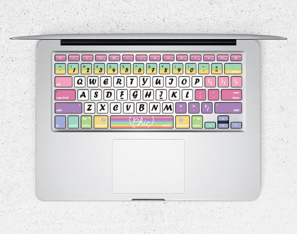 Rainbow keyboard Stickers Laptop keyboard Cover Vinyl MacBook keyboard Decal Air Skin kits MacBook Pro 15 Skin Decal MacBook touch bar 2017