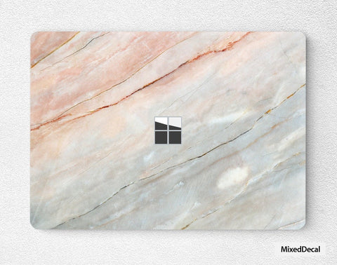 Microsoft Surface Laptop 3 Skin Sticker Top Surface Book Skin  Bottom Surface Laptop Skin Surface Book Decal Protector Cover Orange Marble