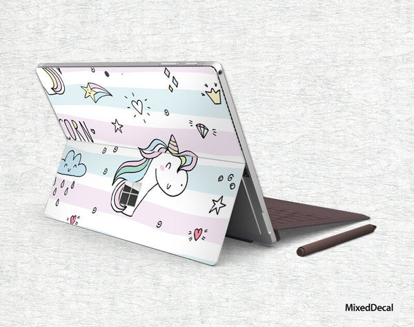 New Microsoft Surface Go 2 Color bar Unicorn Top Cover Sticker Surface Decal Protection Skin Surface Pro Tablet skin decal