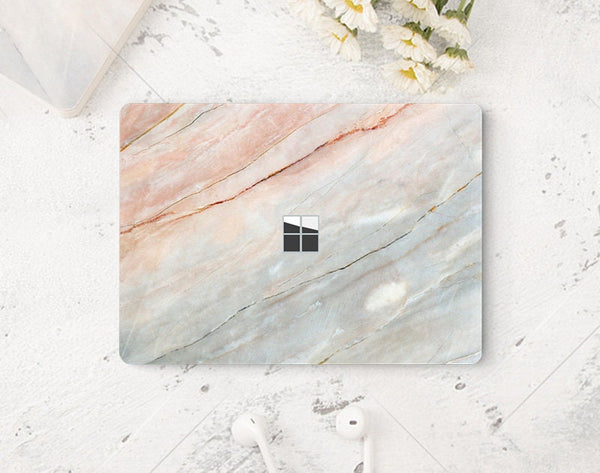 Microsoft Surface Laptop 3 Skin Sticker Top Surface Book Skin  Bottom Surface Laptop Skin Surface Book Decal Protector Cover Orange Marble