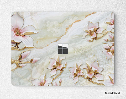 Laptop Stickers Microsoft Surface Skin Flower Marble Stickers Bottom Surface Book Decal Protector Cover Surface Laptop Back Decal
