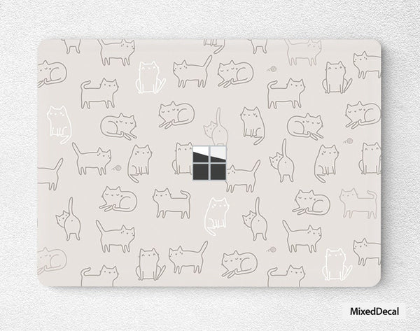 New Microsoft Surface Laptop Skin Sticker Top Surface Book Skin Bottom Surface Laptop Cat Group Skin Surface Book Decal Protector Cover