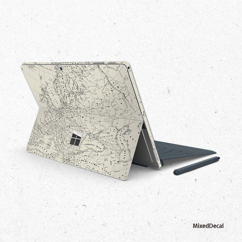 Surface Pro X Surface Pro 7 Skin Surface Pro 4 sticker Back Decal  Microsoft sticker Maps Laptop back cover skin surface decal sticker