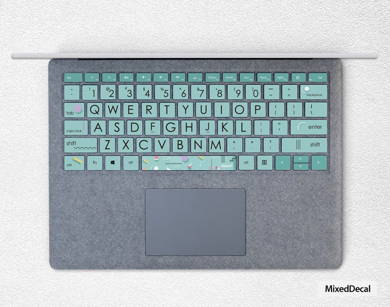 Surface Pro 7 skin SurfaceBook 2 Keyboard Stickers individual keys Decal Mint color Protector Surface Pro Cover Microsoft Laptop Tablet Skin