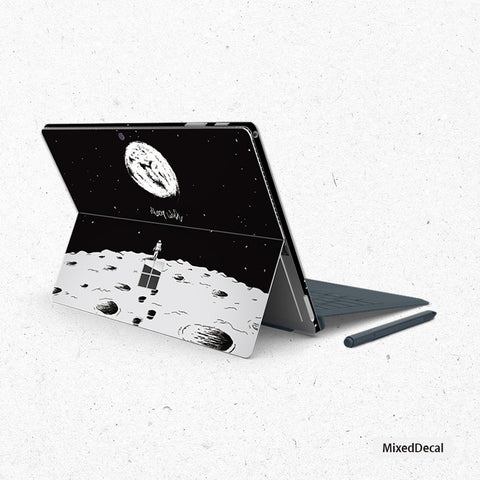 Surface Pro X Surface Pro 7 Skin Microsoft Surface Pro Sticker New Surface Pro back cover skin Tablet Decal Moon Walker