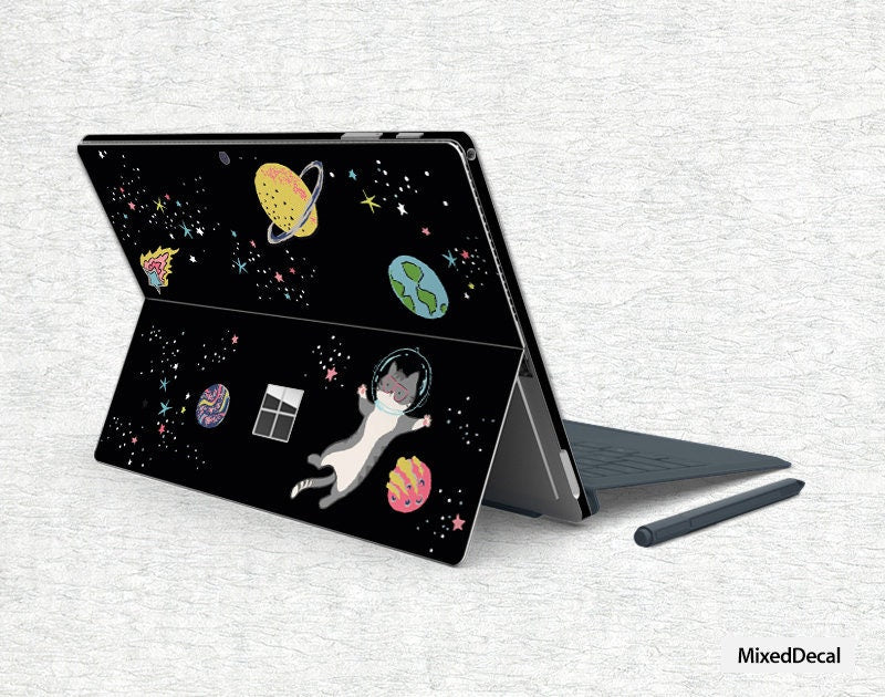 Surface Pro X Surface Pro 7 Skin Microsoft Surface Pro Sticker New Surface Pro back cover skin Tablet Decal Space Cat