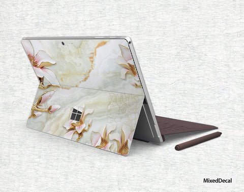 New Microsoft Surface Go Marble Flower Top Cover Sticker Surface Decal Protection Skin Surface Pro Tablet skin decal Surface Go 2 Skin