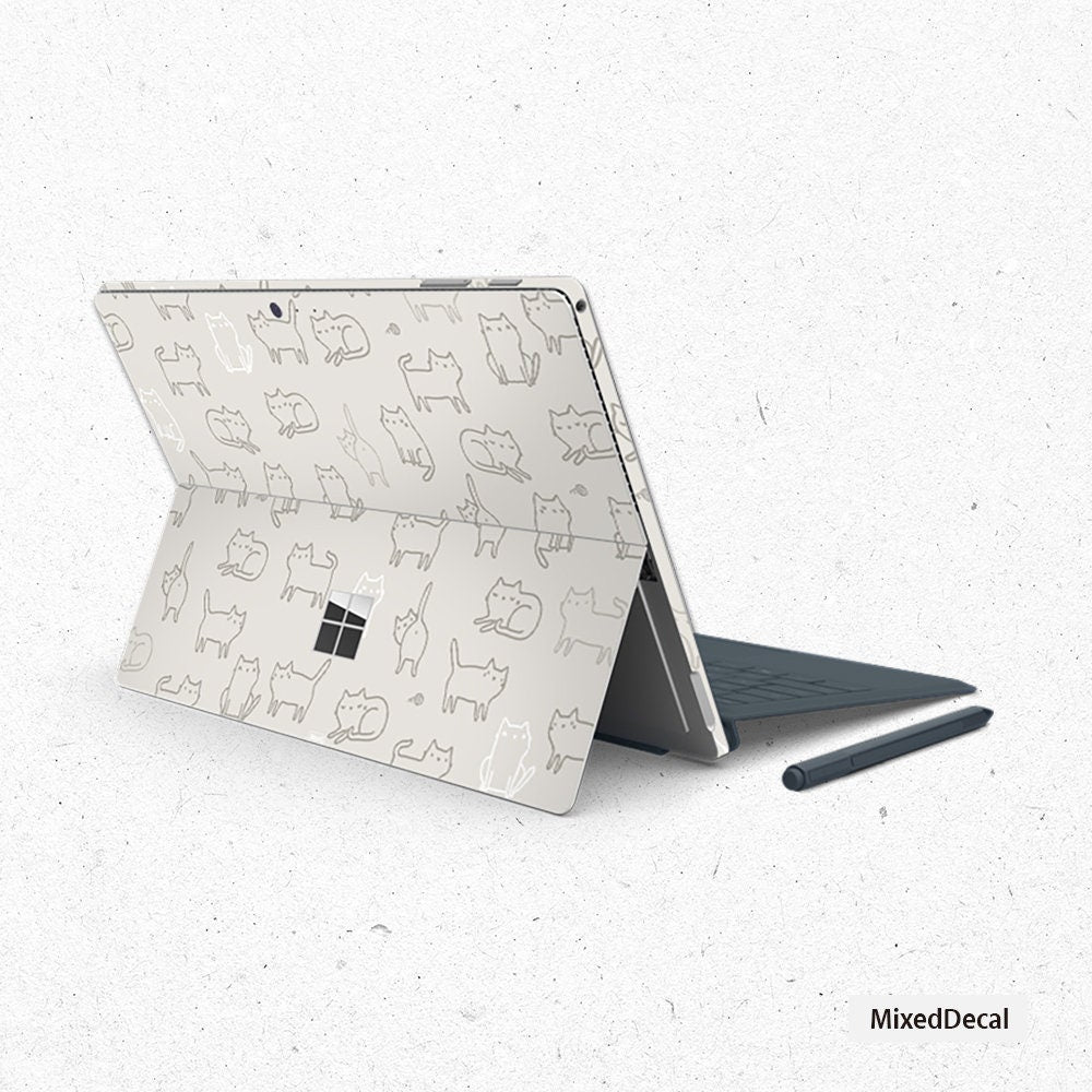 Surface Pro X Surface Pro 7 Skin Microsoft Surface Pro 6 Sticker New Surface Pro back cover skin Tablet decal Cats