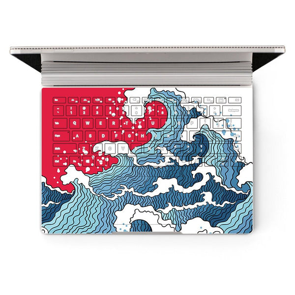 Microsoft SurfaceBook 2 Laptop Skin Keyboard Sticker 13in Core i5 Decal Protector Cover Waves