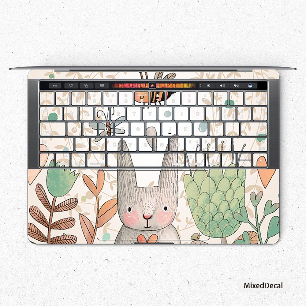 Rabbit MacBook keyboard Decal \ MacBook Pro decal \ MacBook Pro Skin \ MacBook Pro 13" Touch Bar MacBook Pro retina \ Surface Skin Protector