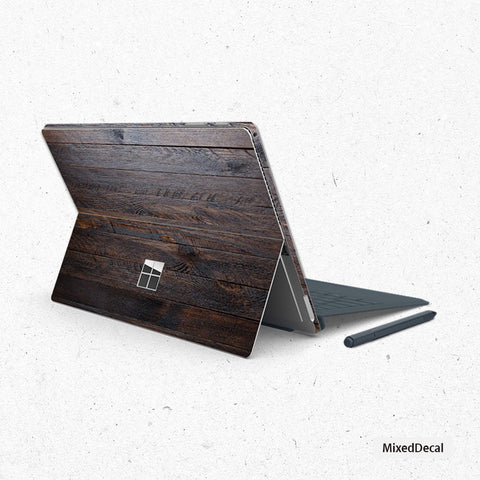 Surface Pro X Surface Pro 7 Skin Surface Pro 6 sticker Dark Wood Grain Microsoft Surface back cover skin Tablet decal
