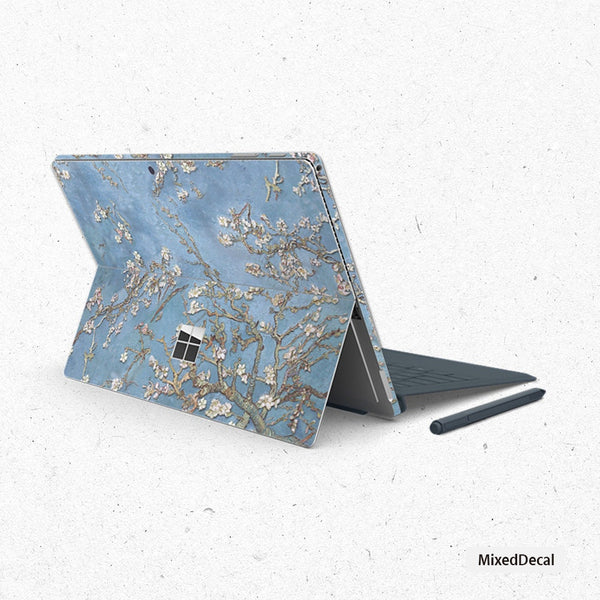 Surface Pro X Surface Pro 7 Skin Microsoft Surface Pro 6 sticker White Flora New Surface Pro back cover skin Tablet decal