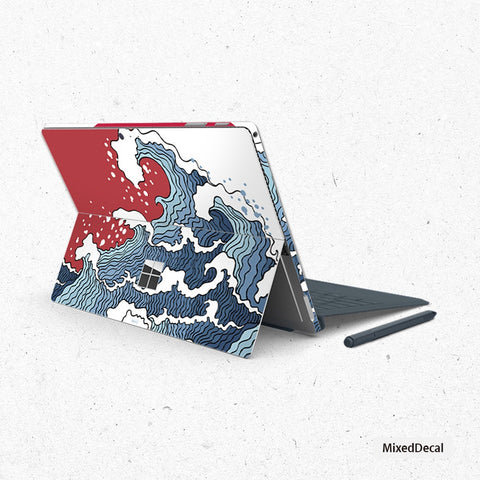 Surface Pro X Surface Pro 7 Skin Microsoft Surface Pro 6 Skin New Surface Pro back Great Wave Cover Decal Tablet Skin