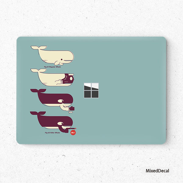 Microsoft Surface Laptop Skin Top Surface Book Skin Surface Laptop 3 Killer Whale Skin Surface Book Decal Surface Book 2 Protector Cover