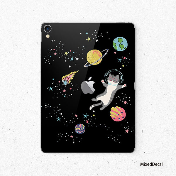 Space Cats Moon iPad 7 Skin iPad Pro 10.5 Decal Sticker New iPad Pro decal iPad 12.9 sticker Apple iPad Mini 5 cover sticker