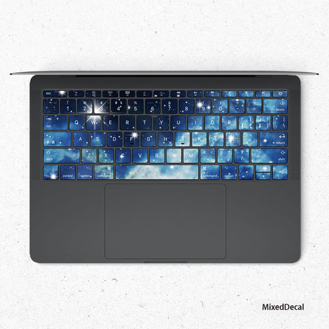 Blue Galaxy keyboard Stickers Laptop keyboard Cover Vinyl MacBook keyboard Decal MacBook Skin kits MacBook Pro 16 Decals MacBook Pro 13