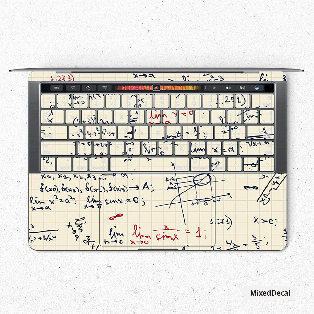 MacBook Pro Decal Laptop Vinyl Skin keyboard Stickers Mad Math MacBook Pro Retina 13 Touch Bar Skin MacBook Air cover MacBook keyboard Decal