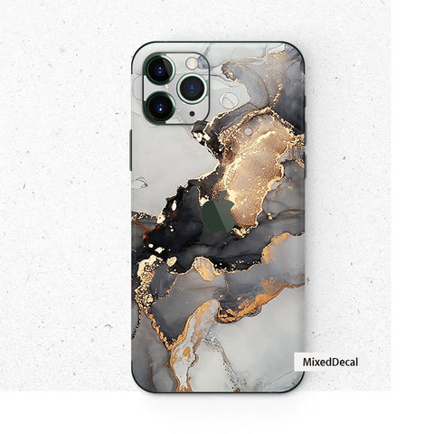 iPhone 14 Pro iPhone 12 Pro Max iPhone 13 Back Decal New iPhone Stickers iPhone X Skin iPhone 6 7 8 Case iPhone 11 Gold Marble