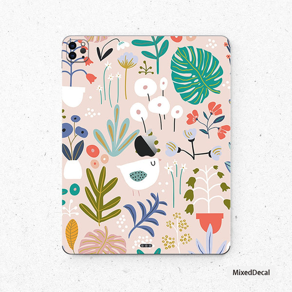 New iPad Pro 12.9 Back sticker Garden Style iPad Mini decal Cover Skin New iPad 9.7 iPad Back Cover iPad Sticker iPad Decal