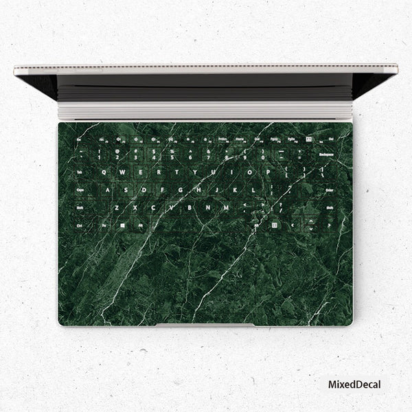Green Marble Microsoft Surface Book Skin Keyboard Sticker 13in Core i5 Surface Book 3 15 inch Decal Protector Cover