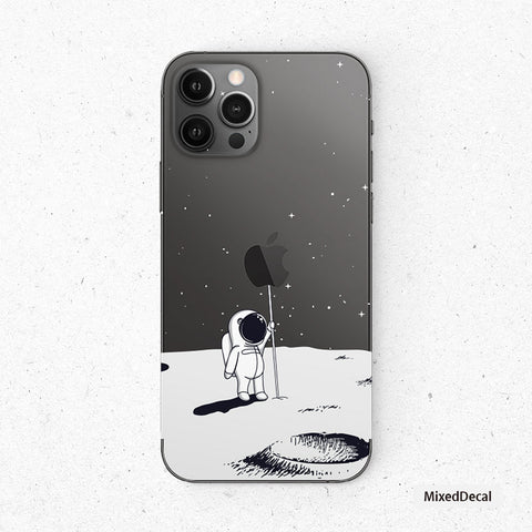 Flag on the moon iPhone 14 Pro Skin iPhone 13 Pro Max Clear cover iPhone 12 Back Sticker New iPhone Stickers 3M Clear iPhone Back Cover