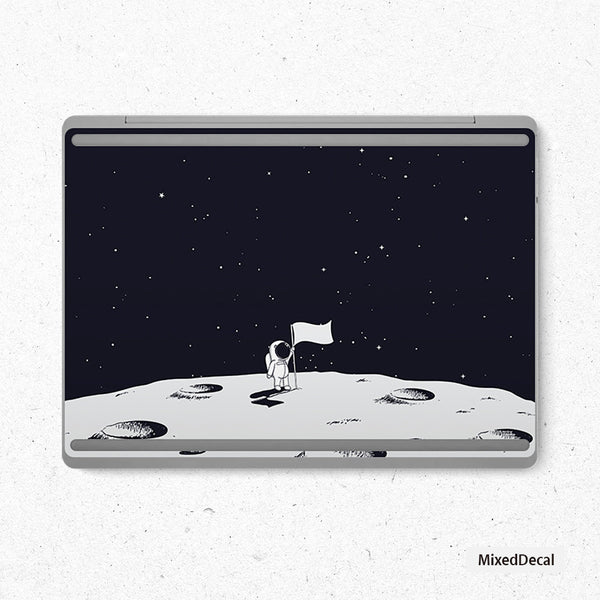 Surface Laptop Go 12.4" Skin Microsoft Laptop Stickers Flag on the Moon Stickers Top and Bottom Skin