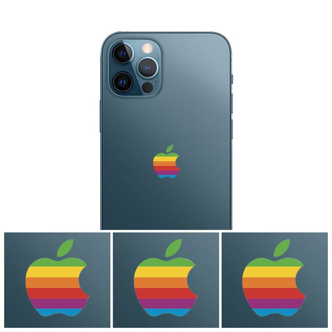 Set of 4 Retro vintage apple logo Decals iPhone 14 logo iPhone 12 Pro Max iPhone 11 Pro Max, iPhone 11 Pro, iPhone 11, iPhone X