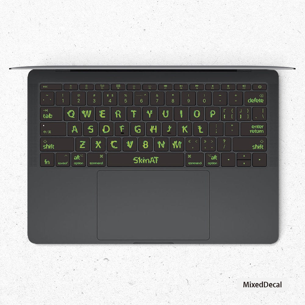 Leaf Font MacBook keyboard Stickers| Keyboard key's individual Stickers| MacBook Air Vinyl Key’s Skin| MacBook M1 Chip Accessories