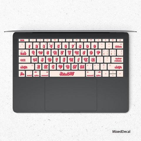 Pink Font MacBook keyboard Stickers| Keyboard key's individual Stickers| MacBook Air Vinyl Key’s Skin| MacBook M1 Chip Accessories