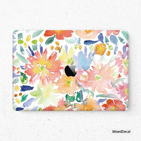 Laptop Skin MacBook Pro Sticker Apple Mac Air Decal MacBook Pro 16 Skin MacBook Pro 15 MacBook Air 13 Watercolor Garden Skin