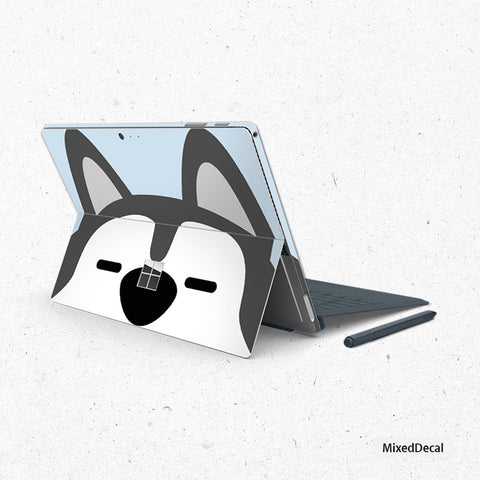 Sleepy Husky Surface Pro X Surface Pro 7 Skin Microsoft Surface Pro 6 Sticker New Surface Pro back cover skin Tablet decal