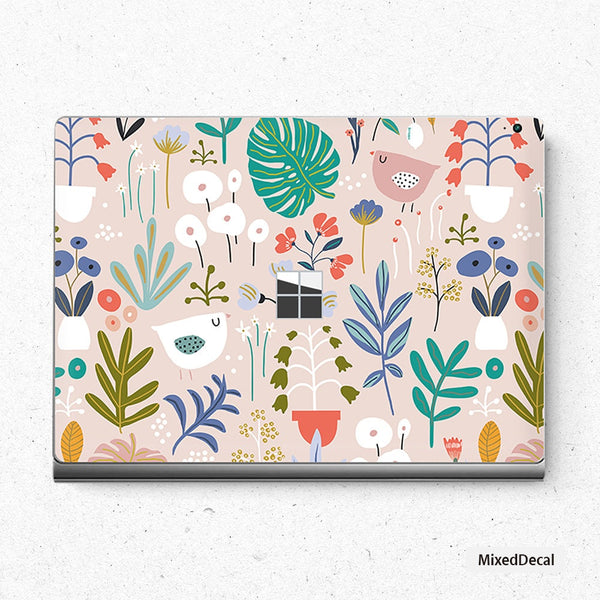 Flowers Laptop Stickers-Microsoft Surface Book Skin-Surface Laptop Protector Cover- Top and Bottom 3M Skin